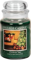 Village Candle Christmas Tree Large Glass Apothecary Jar Scented Candle