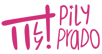 a pink and black logo with the words,'i love it '