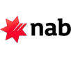 Nab logo with red and black