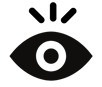 an open eye crowned with three lines