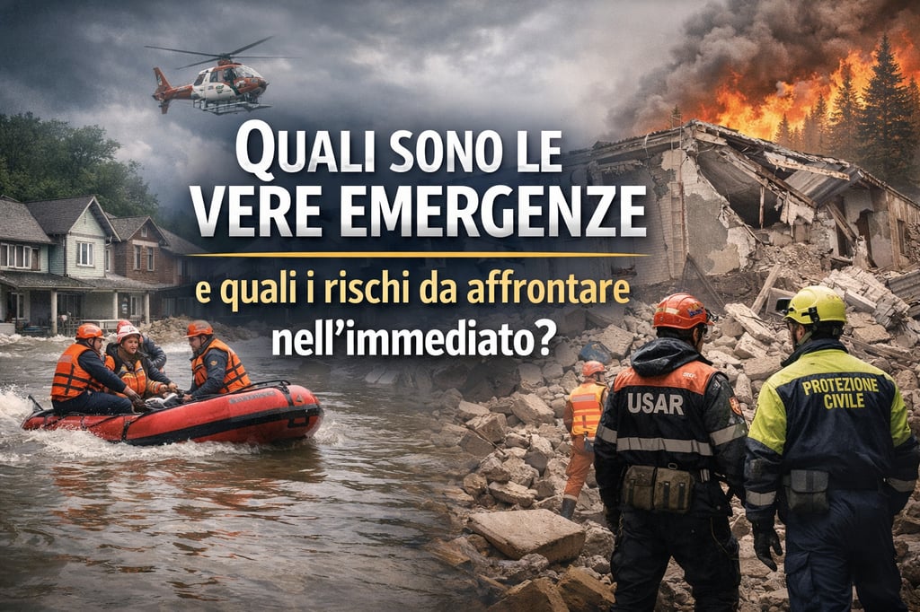 Soccorritori della protezione civile impegnati tra alluvione, macerie di terremoto e incendio boschi