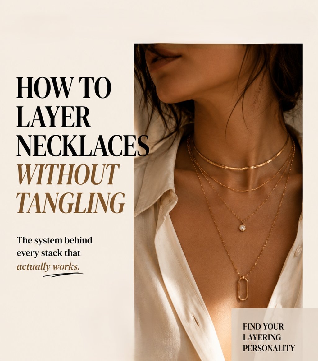 Layered gold necklaces without tangling — rope chain and herringbone at different lengths