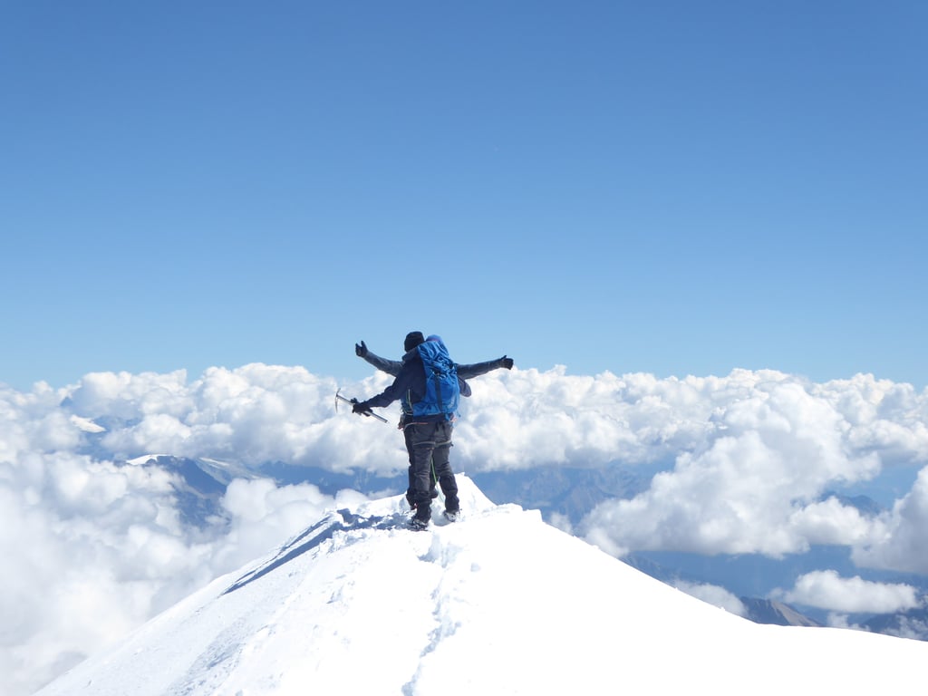 Mont Blanc, montaña de 4.810m, la más alta de los Alpes. Foto de cumbre