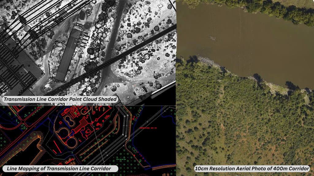 Aerial LiDAR data used to map terrain, vegetation and route conditions along infrastructure corridor
