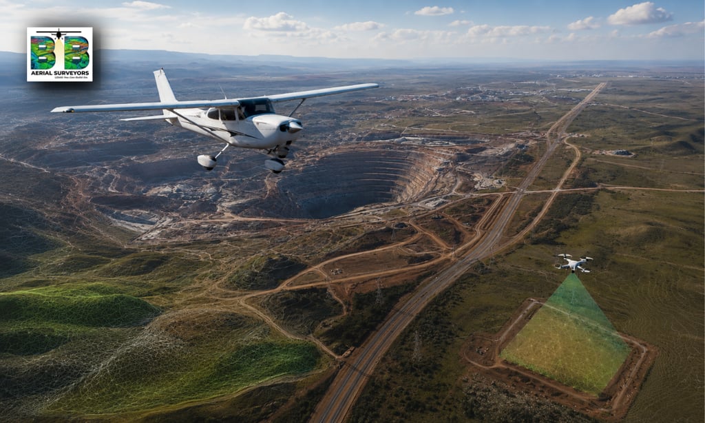 Fixed-wing LiDAR and drone surveying comparison for infrastructure and large-area mapping projects.