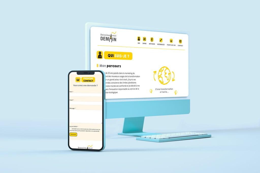 Conception de site web et logo pour entrepreneur en Essonne