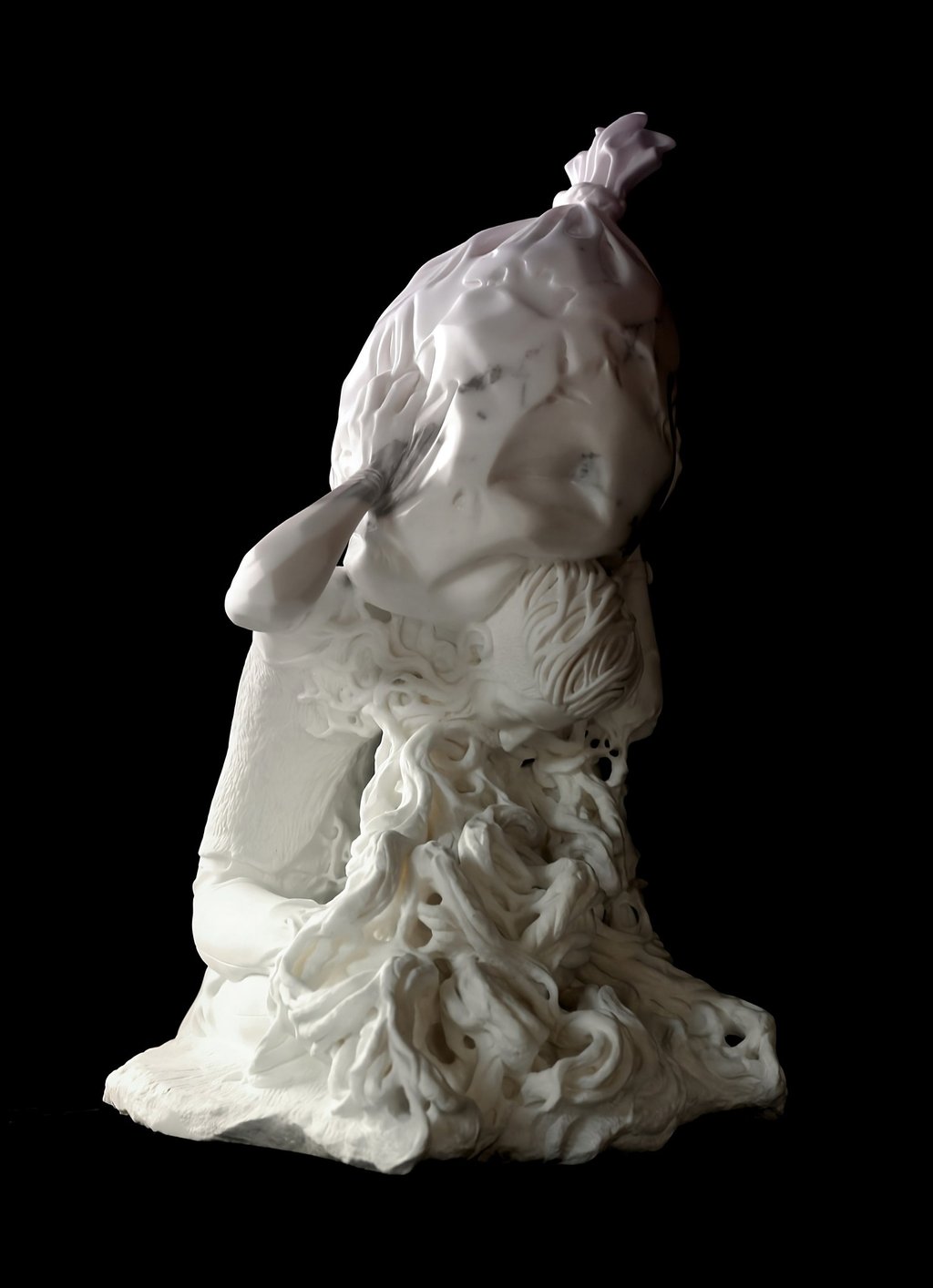 "Atlas", sculpture en marbre de Carrare par le sculpteur Herrel