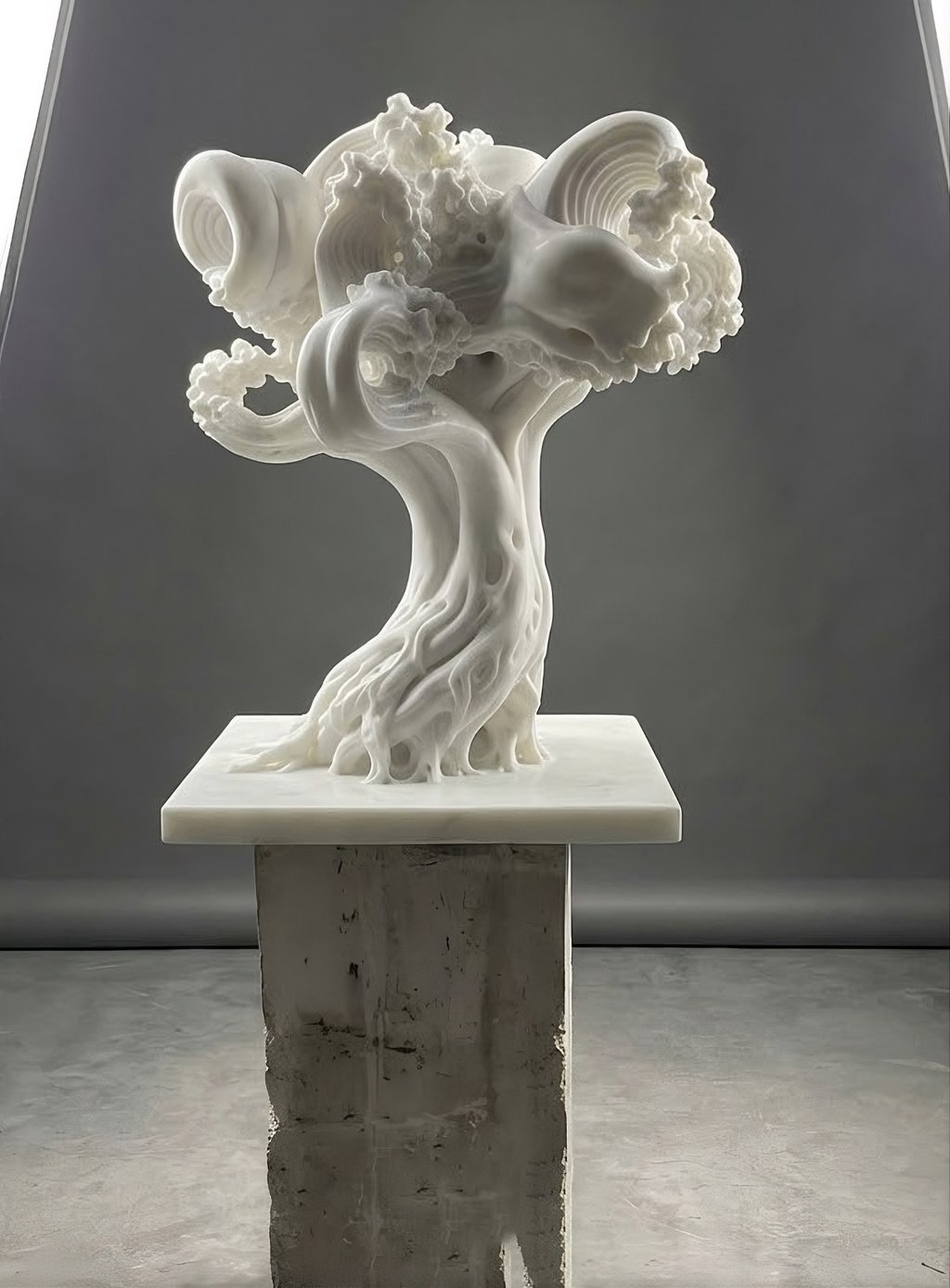"Ecorce & écume", sculpture en marbre de l'artiste HERREL