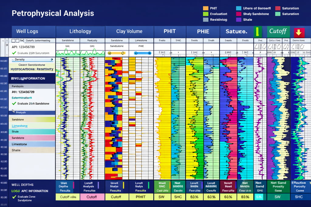 Image of a petrophysical analysis