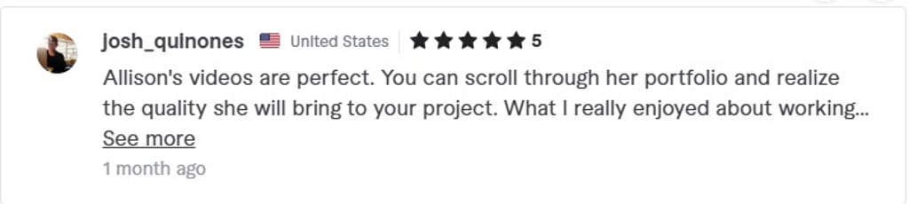 Allison Spokesperson, actress and video producer