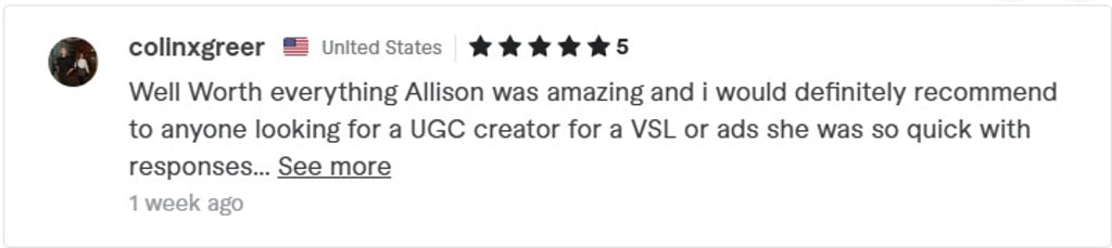 Allison Spokesperson, actress and video producer