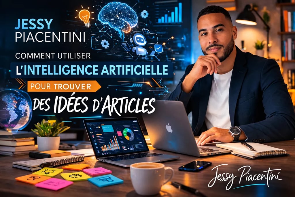 Jessy Piacentini utilisant l’intelligence artificielle pour trouver des idées d’articles pour un site web