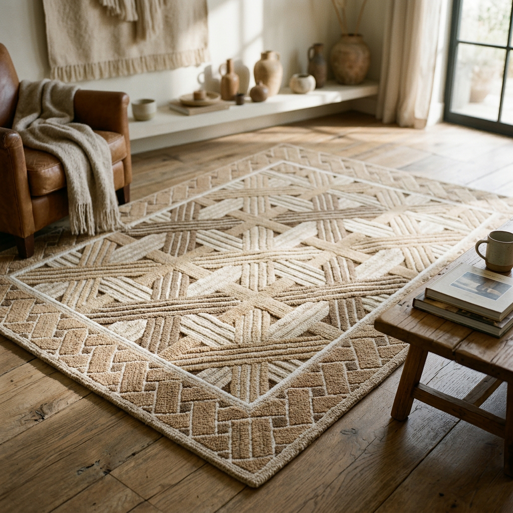 Rattan rug collection by ACOI inspired by woven natural textures