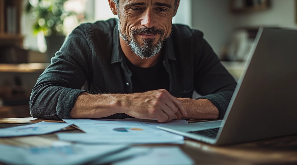Atlas studying patterns behind successful personal brands at a desk covered with notes.