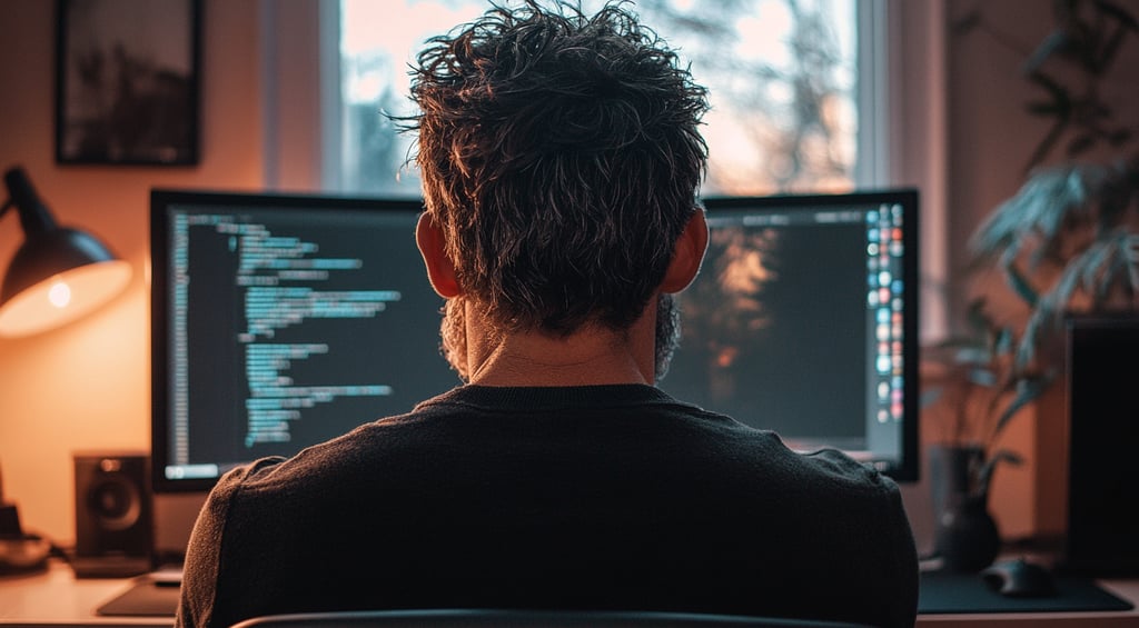 Atlas working at computer