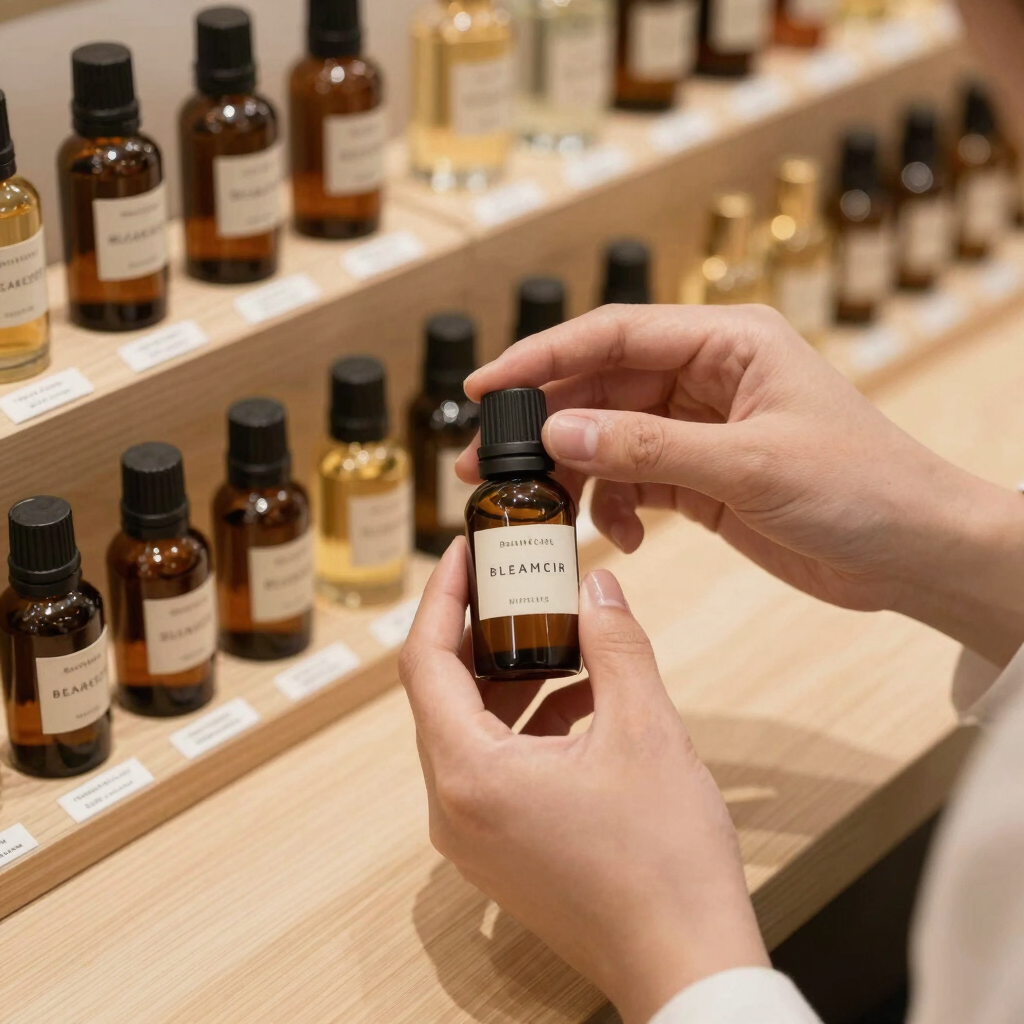 Artisanal fragrance blending station showing the No Ditty small-batch perfume oil creation process.