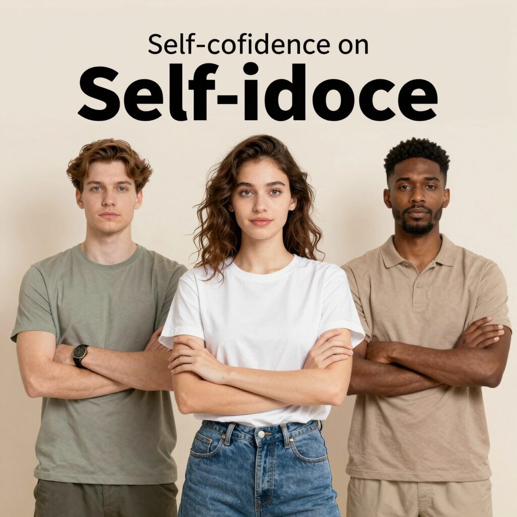 Three diverse, confident people posing with arms crossed for a self-confidence mental health workshop.