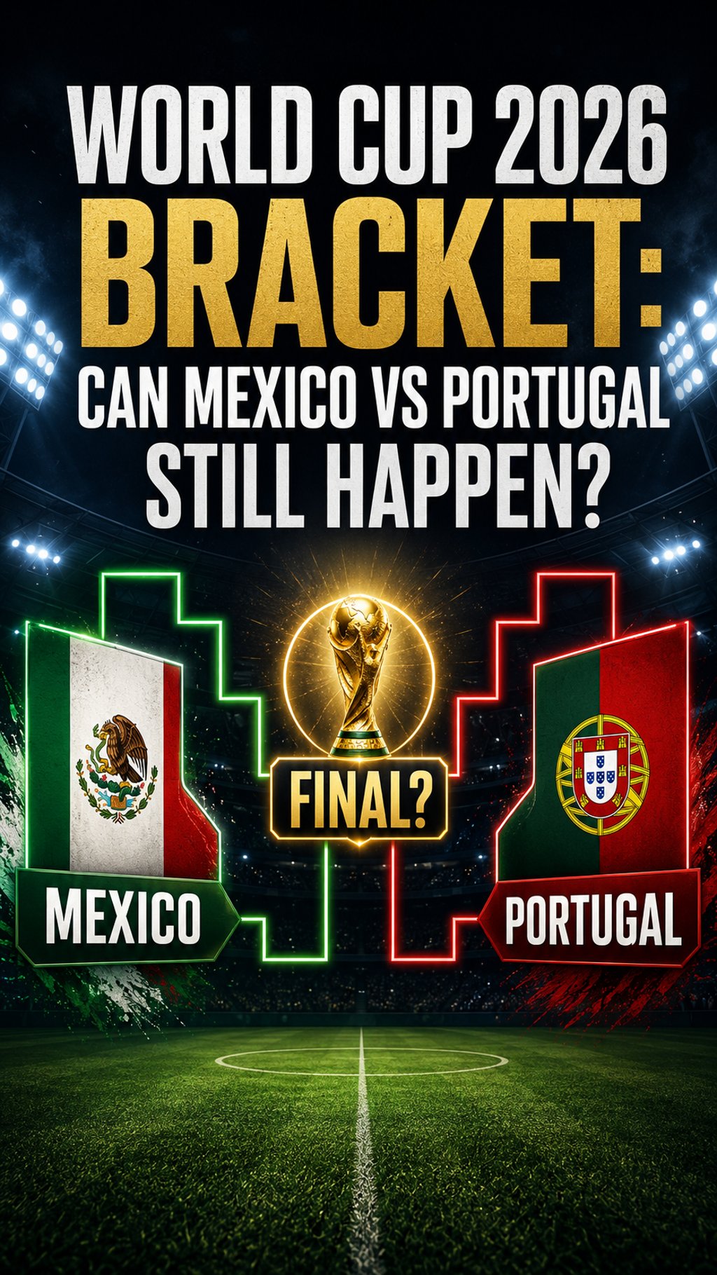 World Cup 2026 bracket path showing Mexico and Portugal as possible finalists