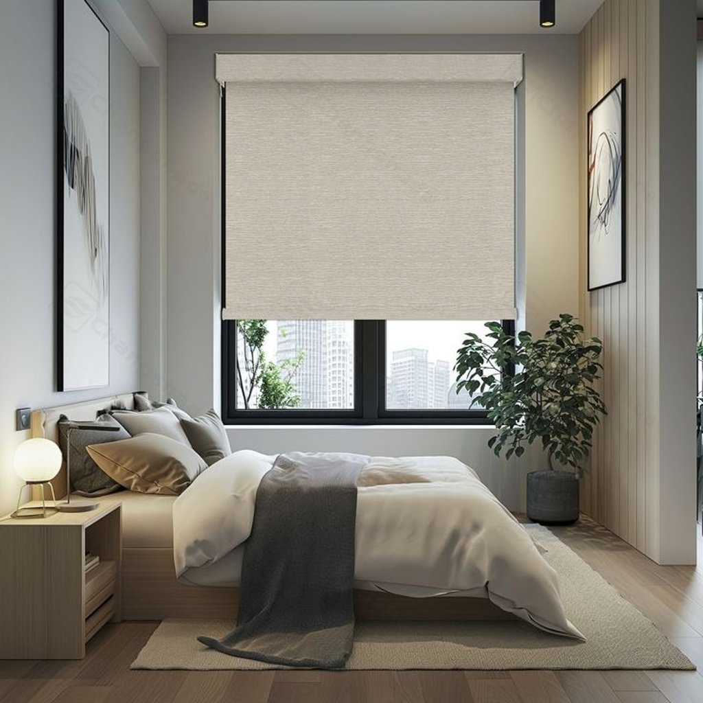 Dimout Zebra Shades installed in a modern space
