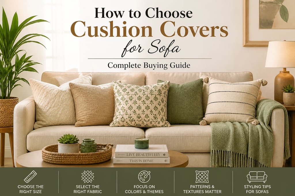 how to choose cushion covers for sofa with modern styling, textures and neutral home decor setup