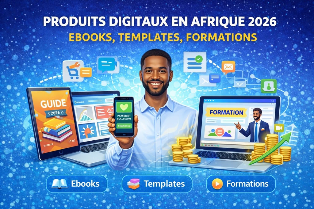 Produits digitaux en Afrique 2026  ebook, templates Canva et formation en ligne, vente via smartphon