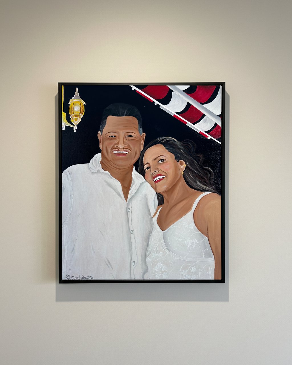 Retrato personalizado de familia pintado a mano en Colombia. De la fotografía al lienzo.