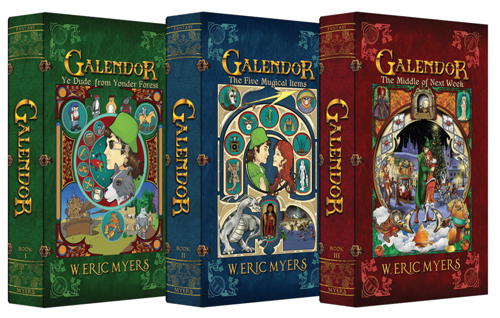 Mock-ups of the original published Galendor novels.