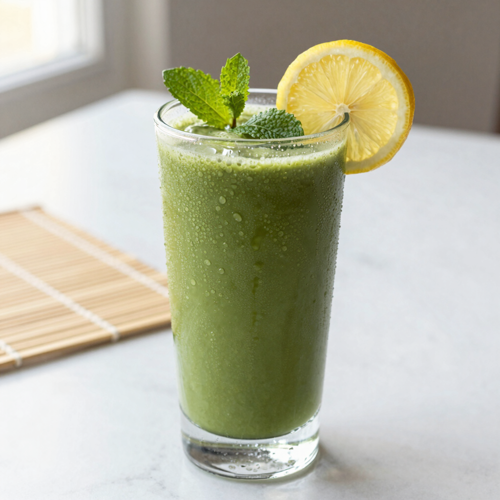Matcha for weight loss shake showing Matcha Suri natural fat burning drink preparation