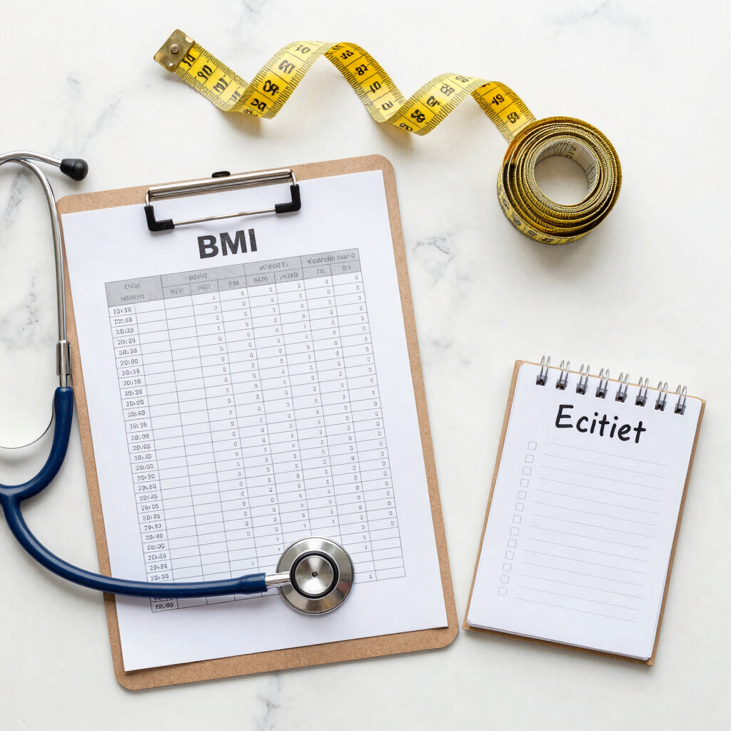 BMI check chart and doctor tools showing how to find the best weight loss program for your body