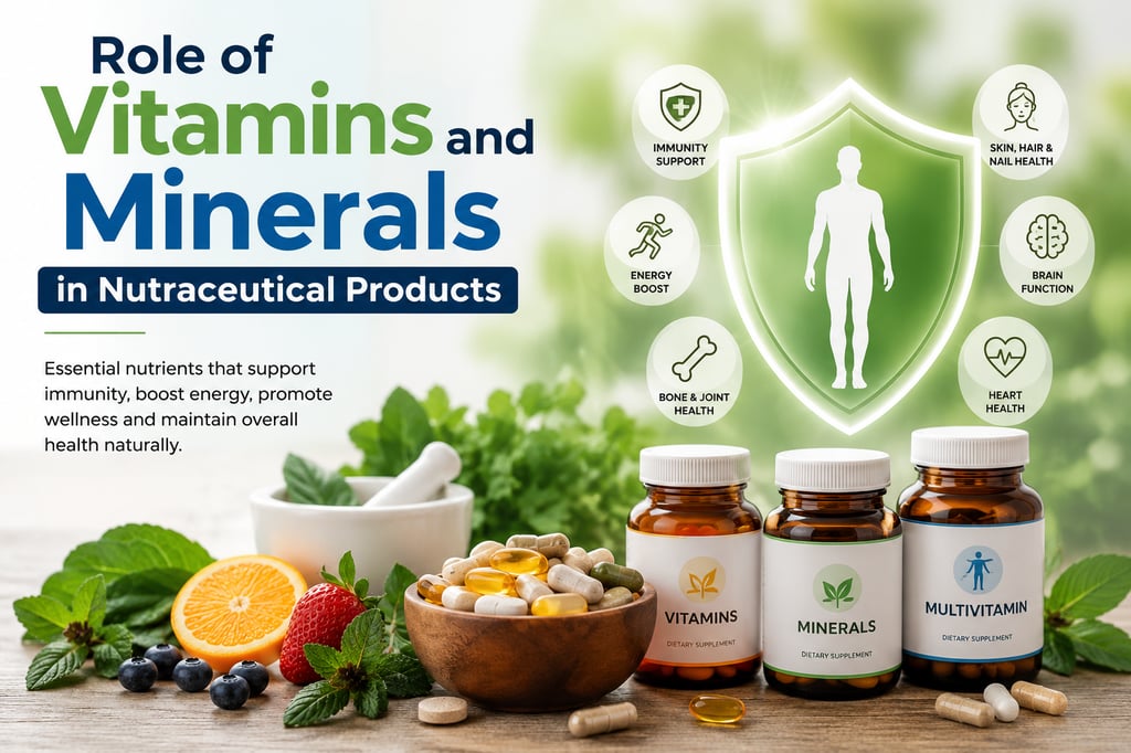 Role of Vitamins and Minerals in Nutraceutical Products