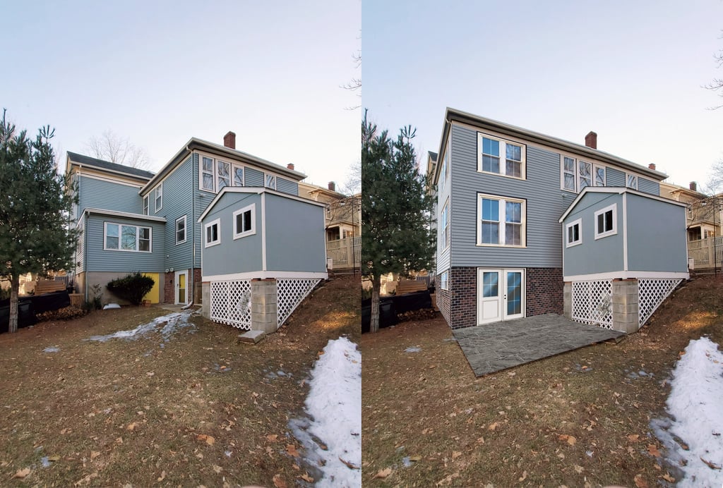 Before and after exterior simulation, Certificate of Appropriateness, Arlington MA historic district, Erica Fossati Design