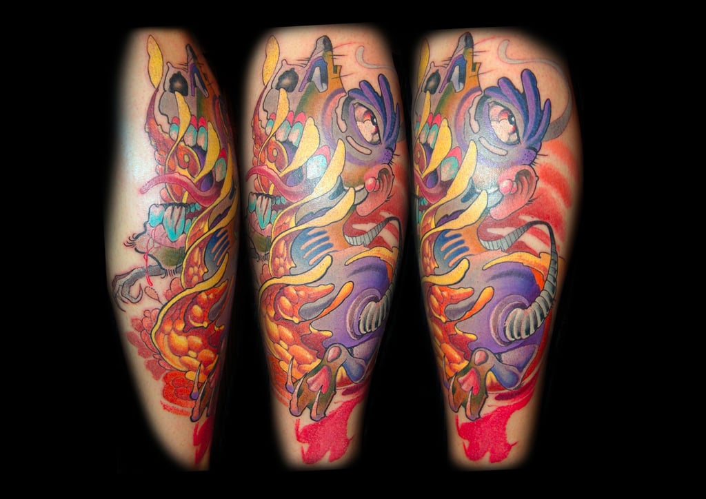 tatuaje rata newschool color Barcelona punkotattooartist