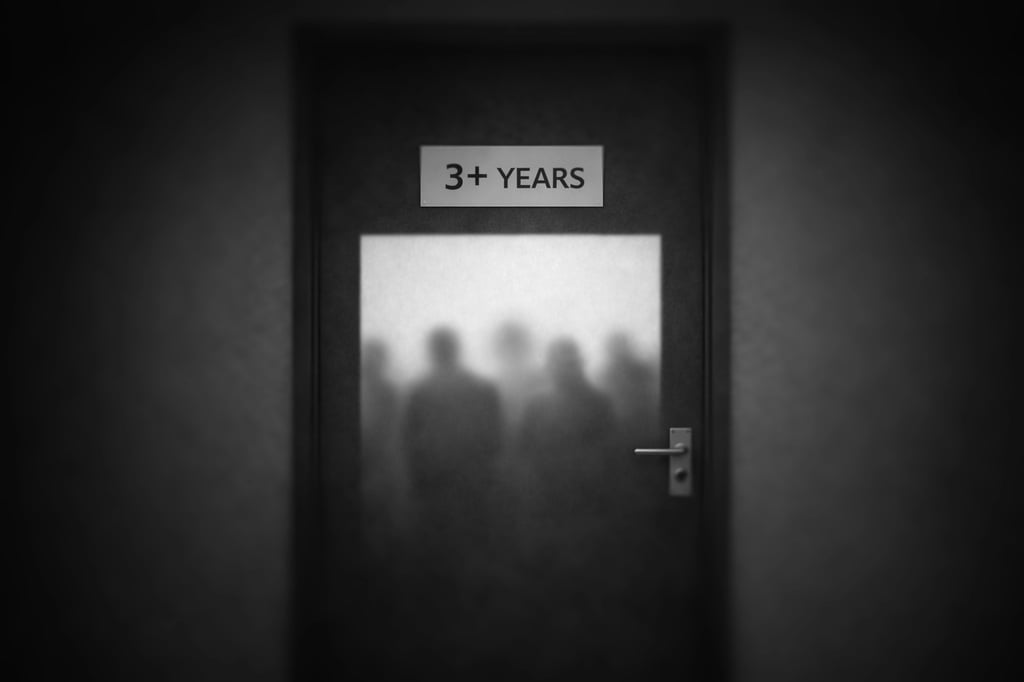 door with a 3+ year plaque keeping people outside