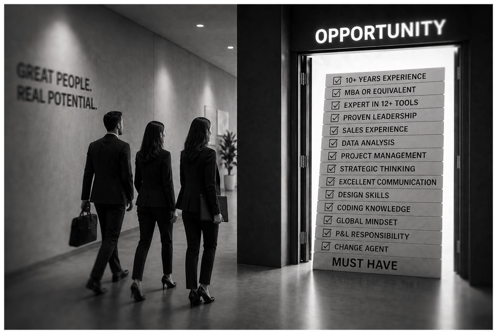 a group of candidates passing by a 14-item checklist requirements