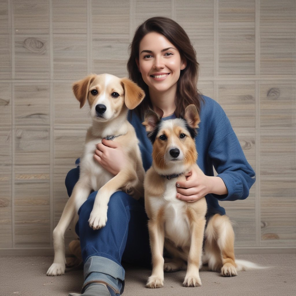 Two husky dogs looking forward