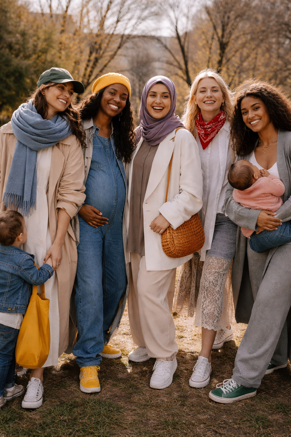 Cinq femmes en tenues BEWOOMAN — la pudeur n'a pas de religion, plusieurs raisons, une seule mode