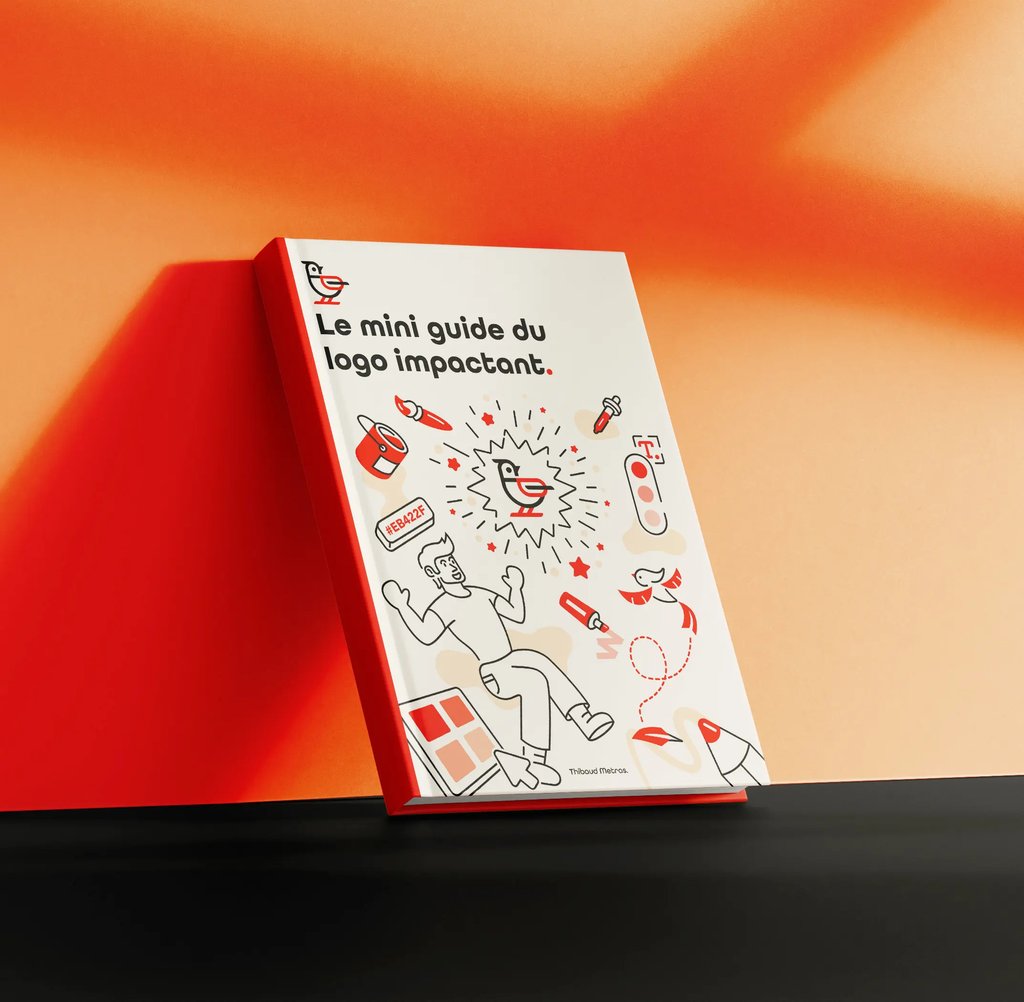 présentation e-book de graphiste sur un mur