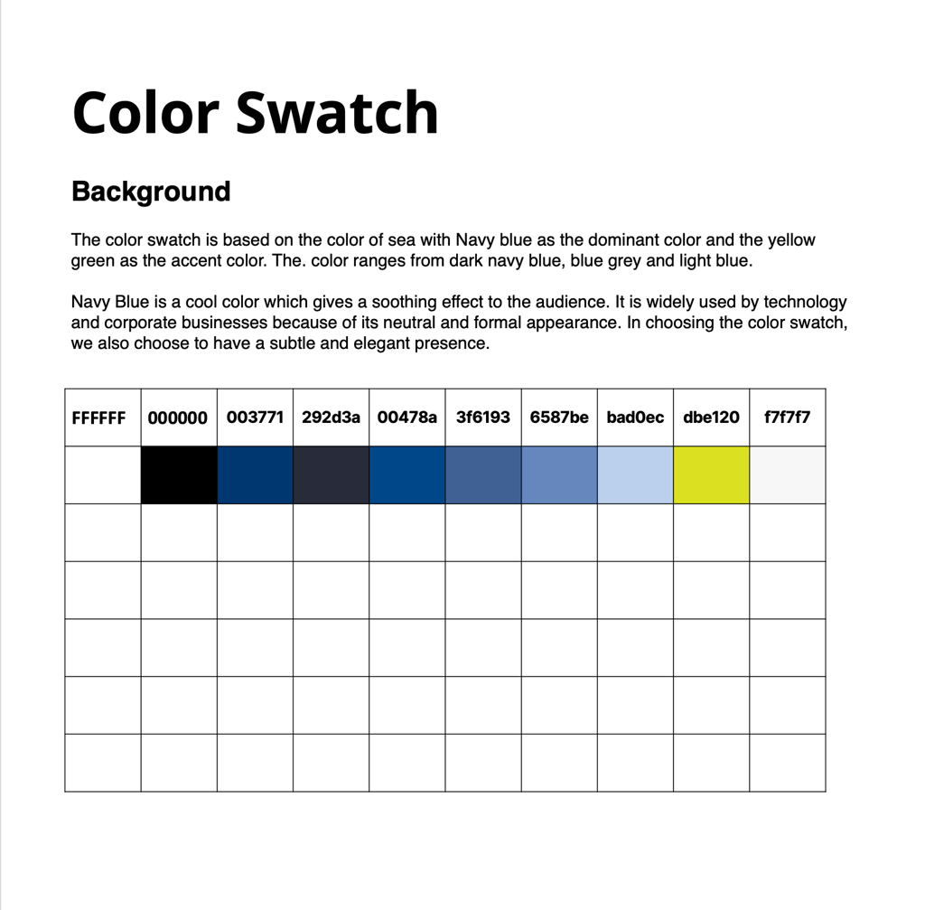 PowerPoint Color Swatch Create Table
