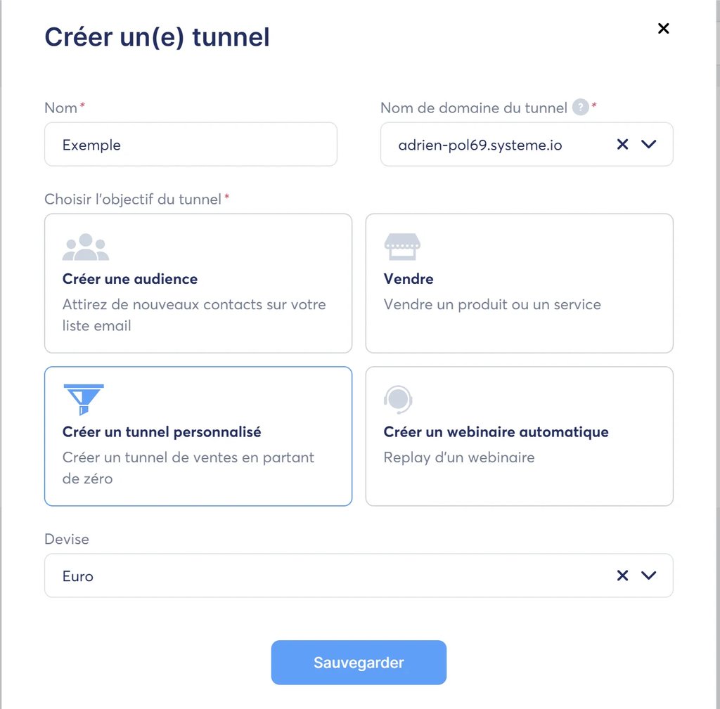 Création d'un tunnel de vente