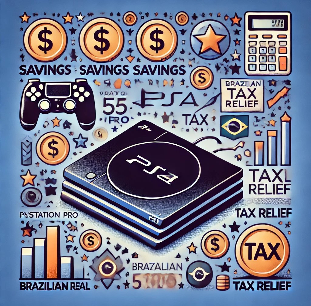 a video game console with a game controller and various items