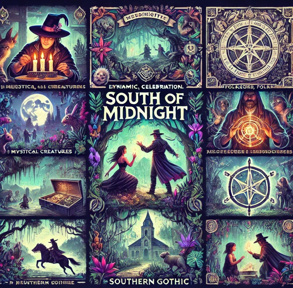 a collection of cards with images of a witch's night