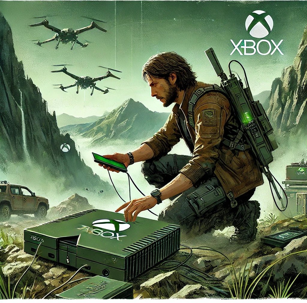a man is playing with a video game console