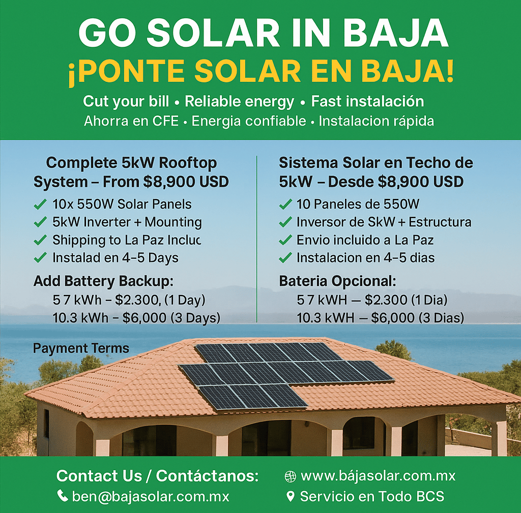 5kW solar system BCS,,    Solar installation Baja California Sur,,    Buy solar panels in BCS,,    R