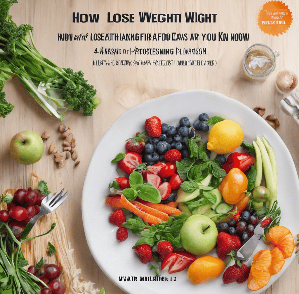 a plate of fruit and vegetables with a text overlay