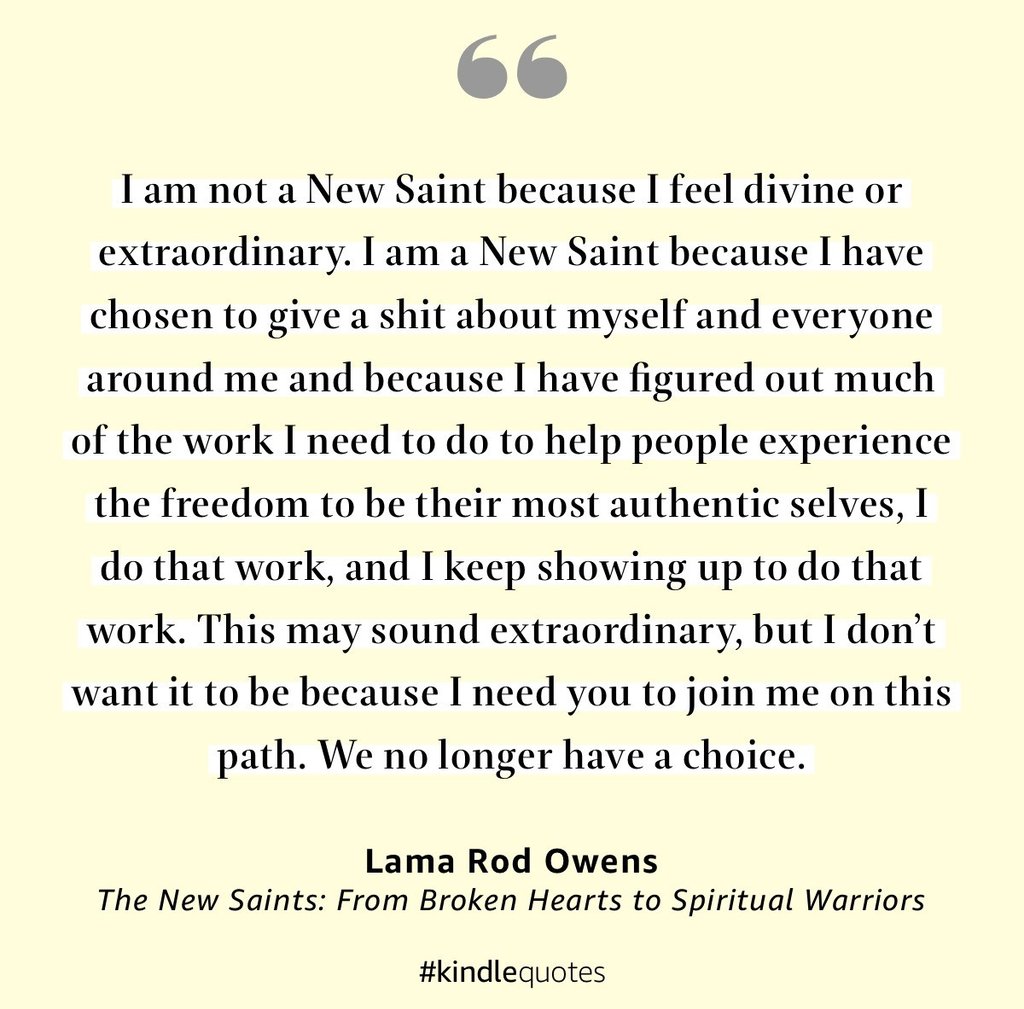 a kindle quote from Lama Rod Owens the new saints: from broken hearts to spiritual warriors