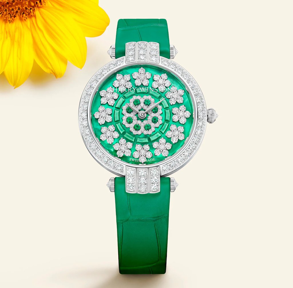 Harry Winston The Premier Sunflower Automatic watch in 36mm and 18k white gold