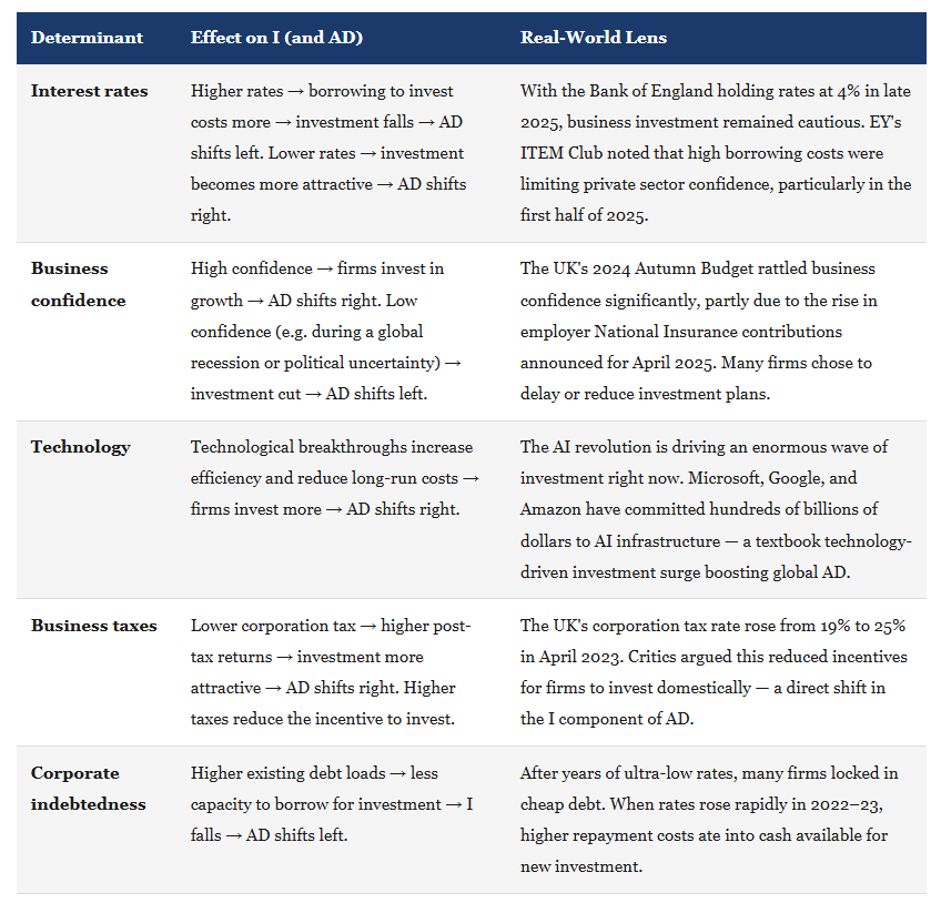 What makes Firms Invest IB Economics 