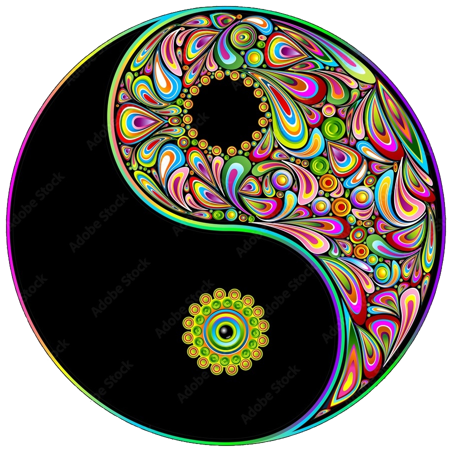 a colorful yin yang