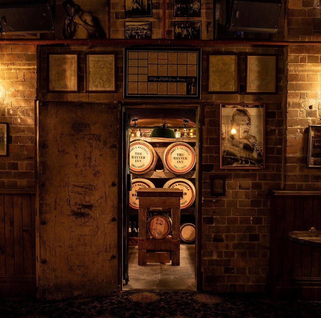 a door way with a door open to a cellar