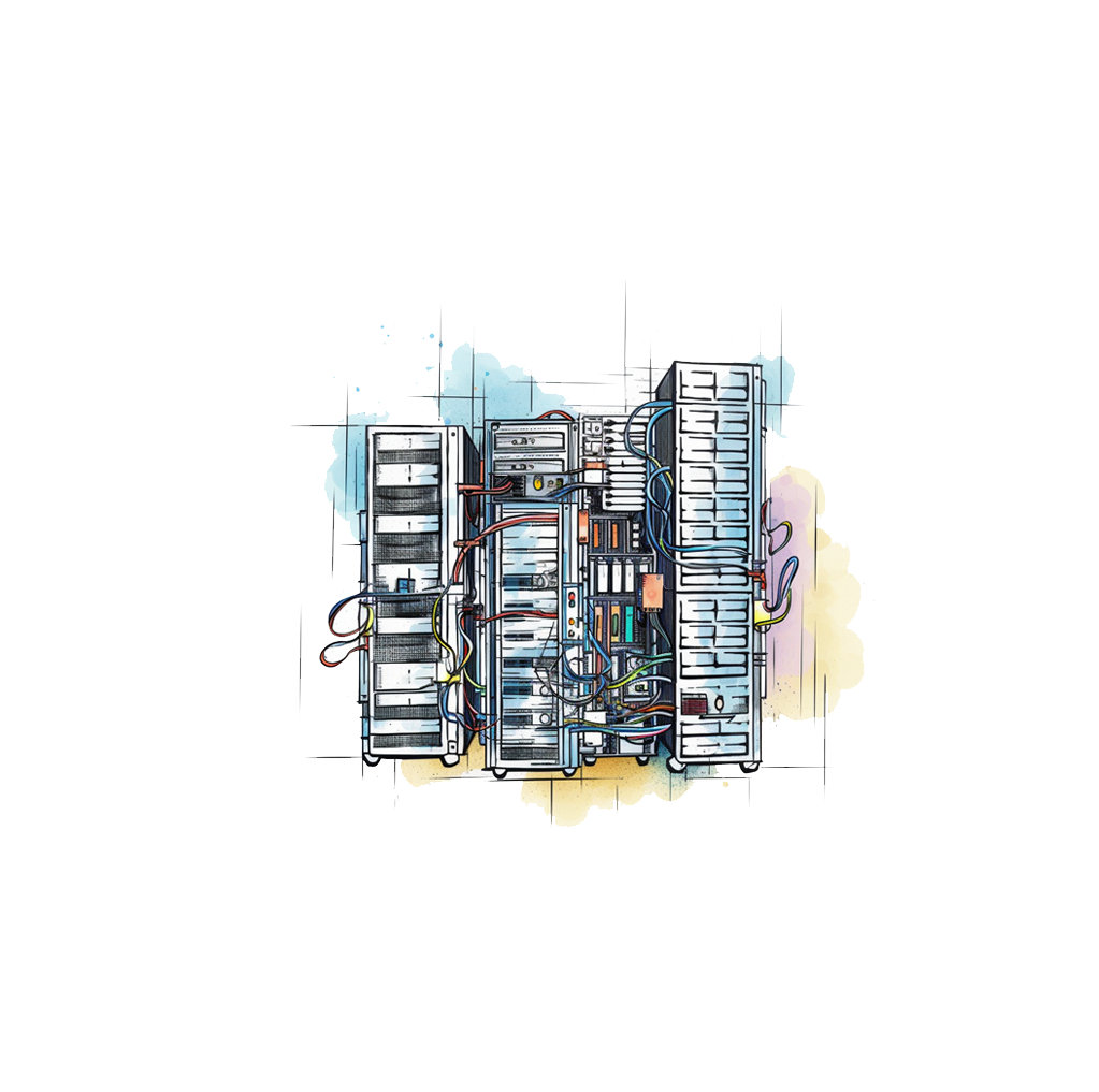 an image shows racks and servers